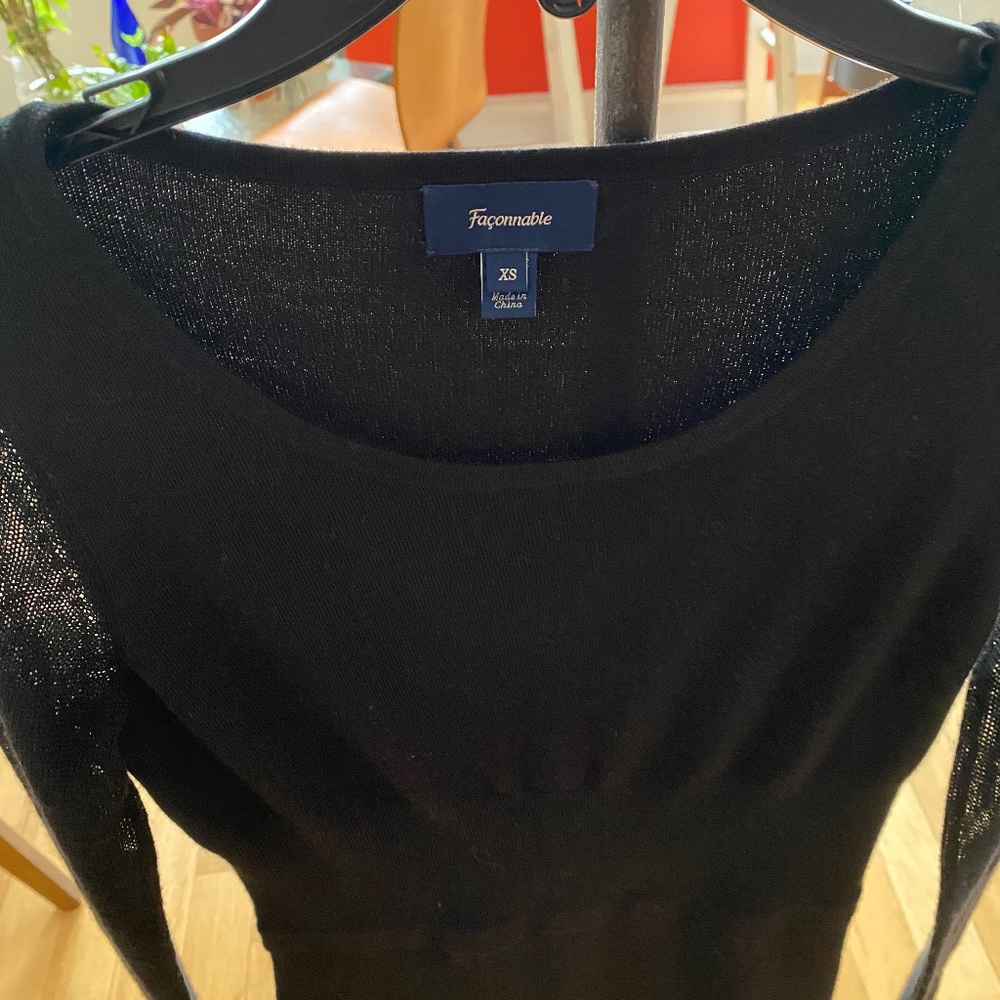 Black dress with mesh sleeves to dress up or down